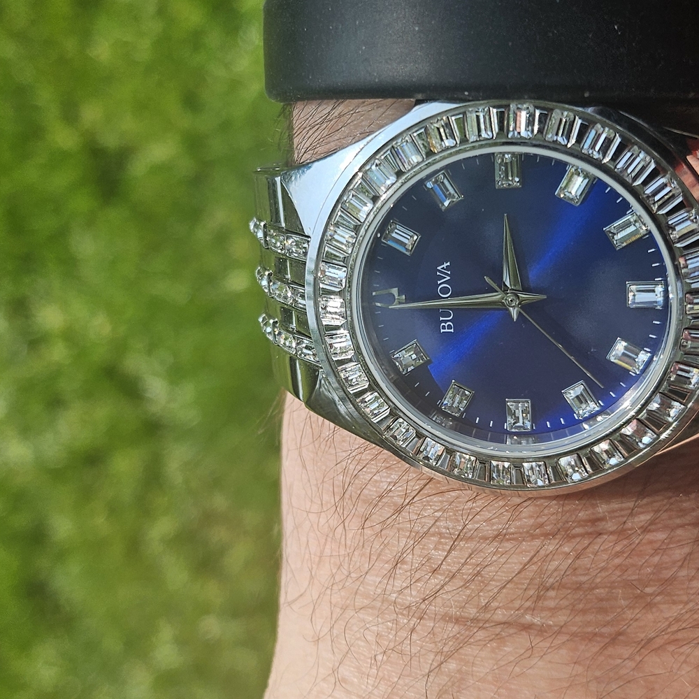 Bulova Blue and Silver Watch